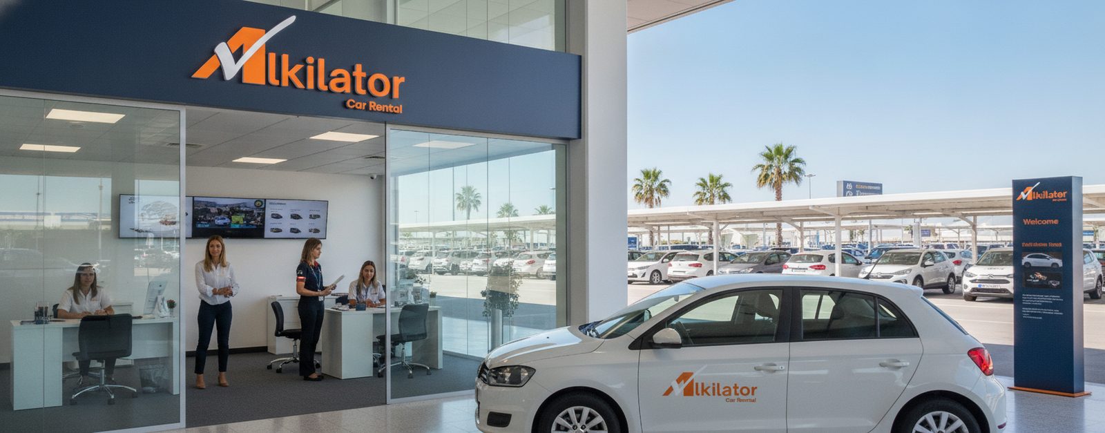 Furgonetas de alquiler de Alkilator en una nave logística