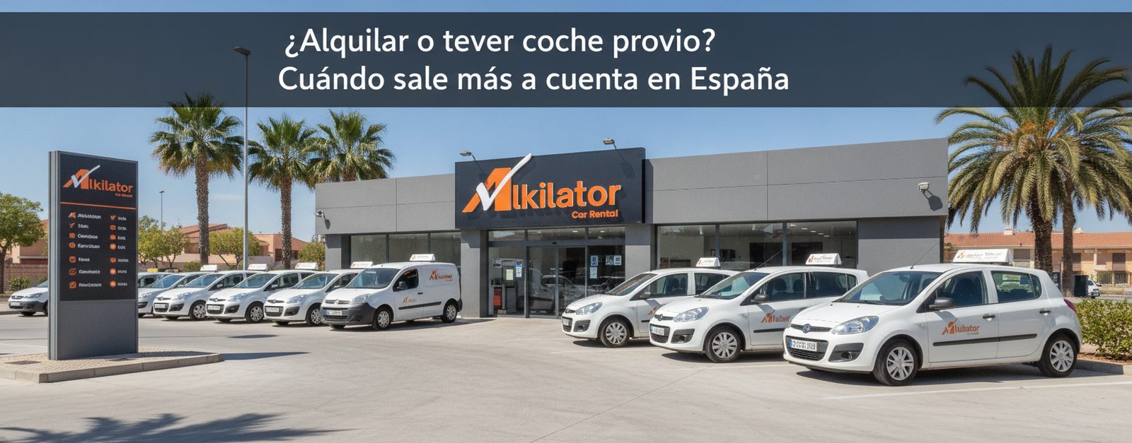 Coche de alquiler circulando por una ciudad española