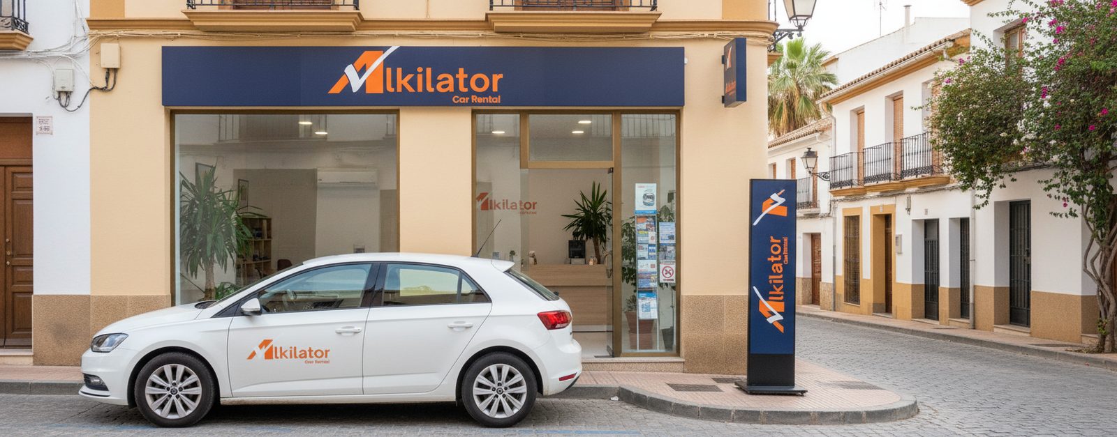 Flota de coches de alquiler de una franquicia de rent a car con exclusividad de zona