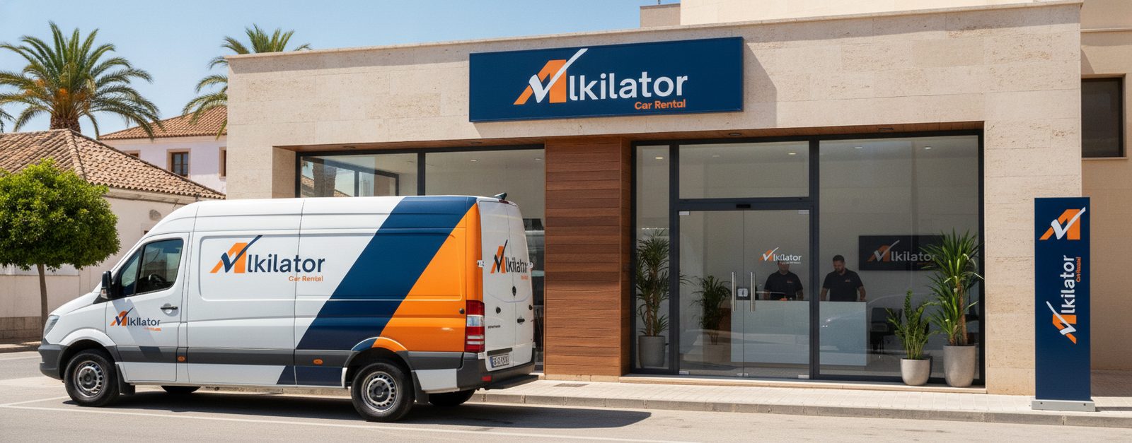 Oficina de una empresa de alquiler de coches en España