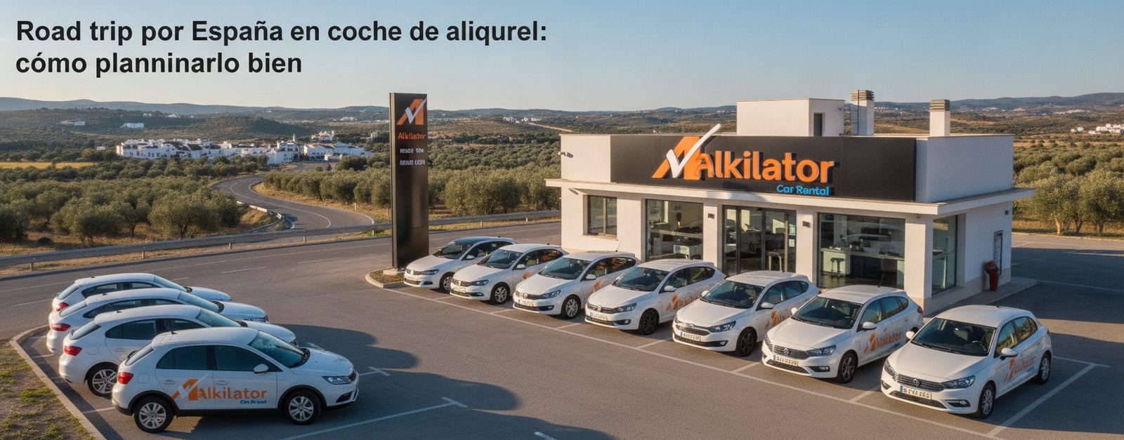 Coche de alquiler circulando por una carretera costera española bajo el sol