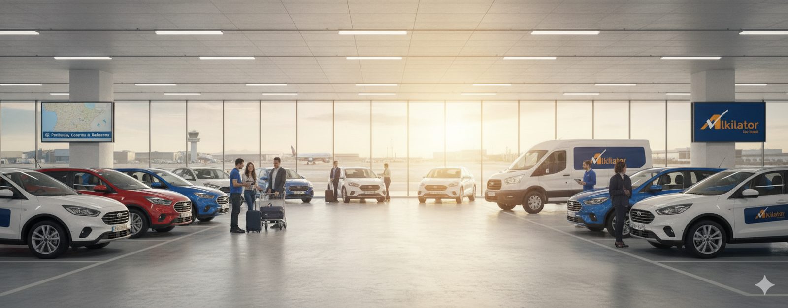 Coche eléctrico de car sharing conectado a un punto de carga